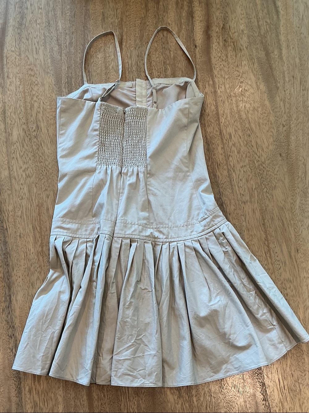 Girls Cream Spaghetti-Strap Sundress with Smocked Bodice